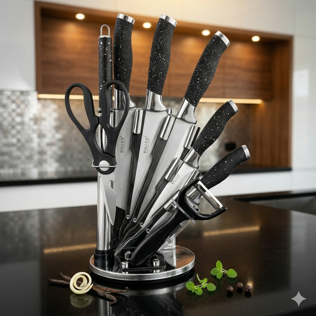 Knife set with stand - طقم سكاكين مع ستاند
