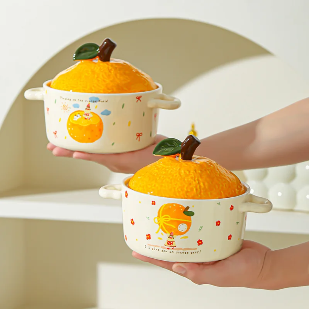 Glass Orange pot - طنجره زجاج