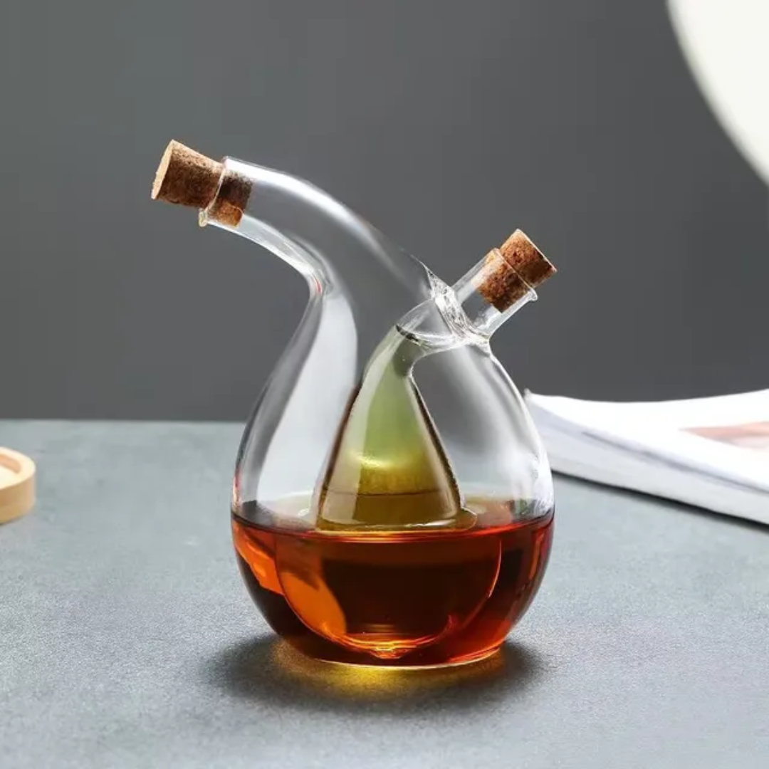 2-in-1 Oil & Vinegar Glass Bottle-زجاجة زيت وخل 2 في 1
