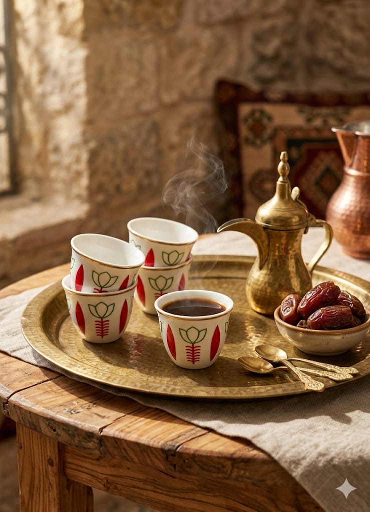فناجين قهوه شفه أحمر-kahwa cups
