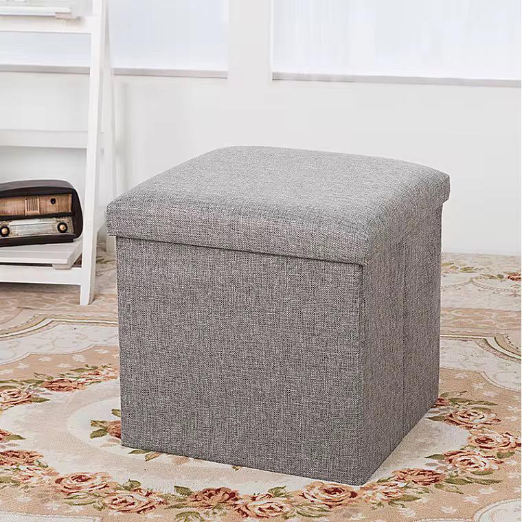 Foldable storage ottoman bench