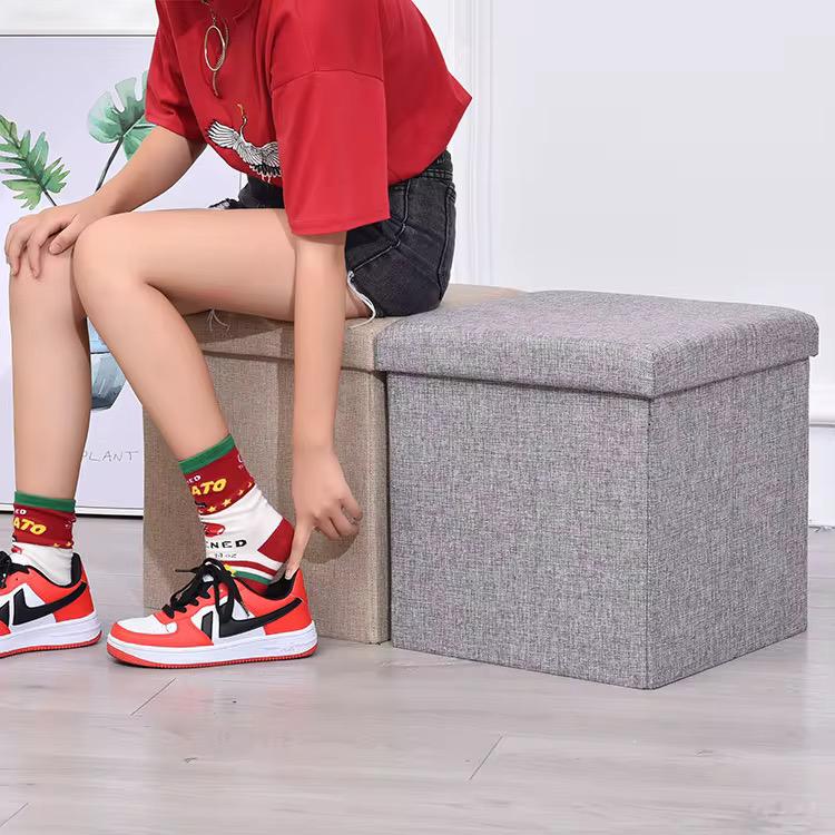 Foldable storage ottoman bench